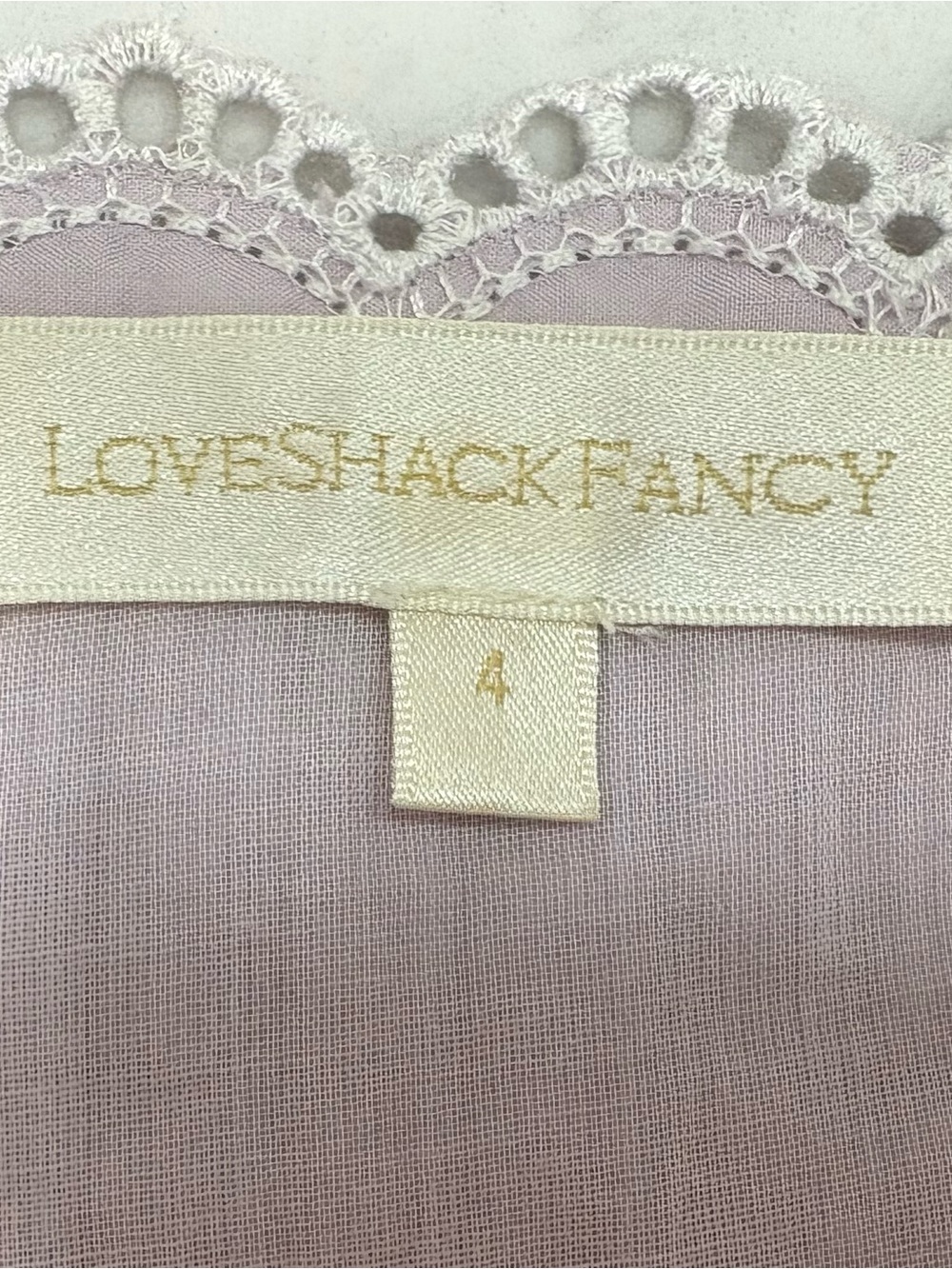 LoveShackFancy Lavender Eyelet-Trim Blouse - Picture 7 of 8